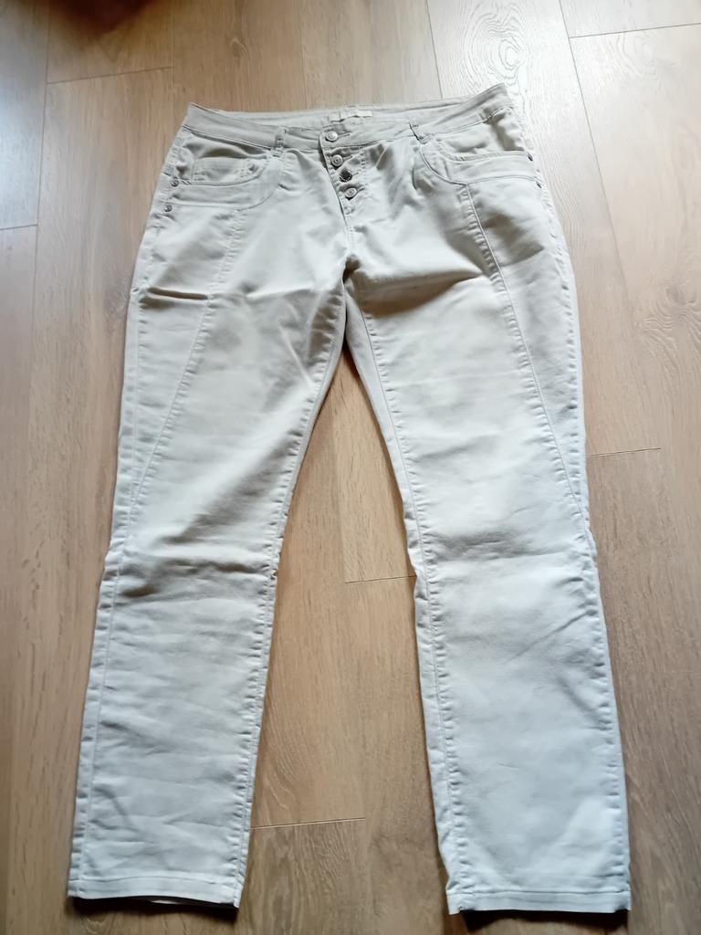 2 So Soire Broeken Maat 42 - Zand & Grijs, So Soire, Maat 42/44 (L), Ophalen of Verzenden, Zo goed als nieuw