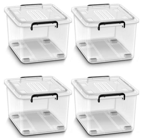 4x opbergdoosjes met deksel 13L, Doe-het-zelf en Verbouw, Kratten en Dozen, Nieuw, Bak of Kist, Minder dan 50 cm, Minder dan 35 cm