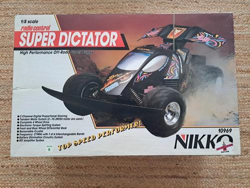 Nikko Super Dictator 1/8 Vintage R/C Buggy in Doos, Hobby en Vrije tijd, Modelbouw | Radiografisch | Auto's, Zo goed als nieuw