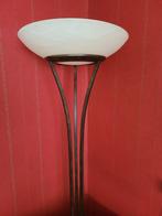 Elegante Staande Lamp met Glazen Kap, Ophalen, Gebruikt, Glas, Modern