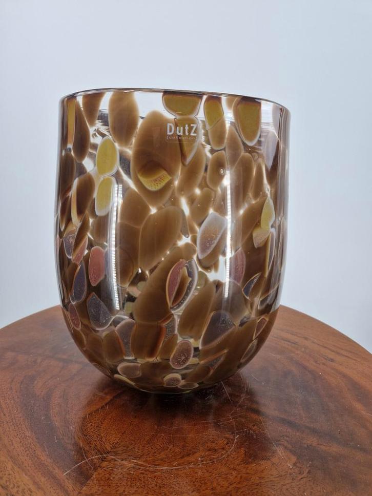 Dutz Collection Vaas - Bruin Gespikkeld Glas, Huis en Inrichting, Woonaccessoires | Vazen, Zo goed als nieuw, Overige kleuren