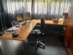 Hoekbureau met bureaustoel, Ophalen, In hoogte verstelbaar, Gebruikt, Bureau
