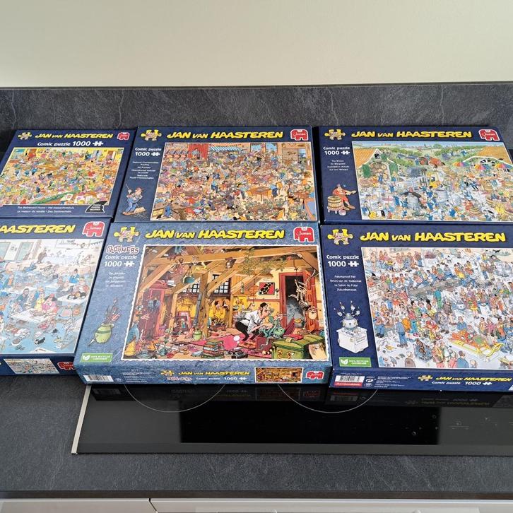 6 Stuks Jan van Haasteren Puzzels 7,50 per stuk, Hobby en Vrije tijd, Denksport en Puzzels, Gebruikt, Legpuzzel, 500 t/m 1500 stukjes