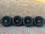 Zwarte velgen met banden - Mercedes Style, Ophalen, 18 inch, Gebruikt, Banden en Velgen