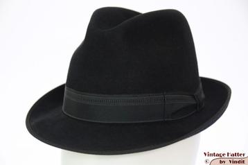 Vintage Gleufhoed Mayser-Milz zwart 54 = XS gratis verzenden beschikbaar voor biedingen