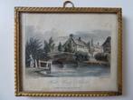 Antieke Engelse litho/zeefdruk in vuurverguld bronzen lijst, Antiek en Kunst, Kunst | Litho's en Zeefdrukken, Verzenden
