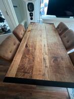 Eettafel mango hout met staal, Zo goed als nieuw, Minder dan 50 cm, Rechthoekig, 50 tot 100 cm