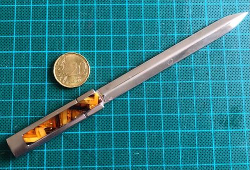 Vintage Briefopener met Barnsteen / Amber Heft, Antiek en Kunst, Antiek | Kantoor en Zakelijk, Ophalen of Verzenden