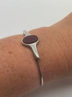 Z266 Prachtige zilveren armband bloedkoraal, Sieraden, Tassen en Uiterlijk, Antieke sieraden, Ophalen of Verzenden, Zilver, Armband