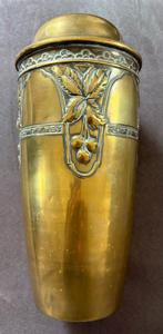 Prachtige messing vaas, Jugendstil, Art Nouveau, Antiek en Kunst, Ophalen of Verzenden