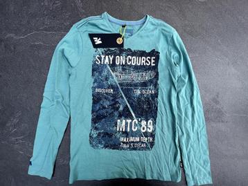 Longsleeve MTC maat 146 - 152 blauw groen