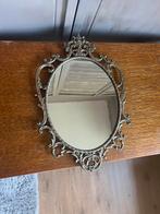 Italiaans spiegeltje met koperen sierlijst 43/30cm, Ophalen of Verzenden, Ovaal, Minder dan 50 cm, Minder dan 100 cm