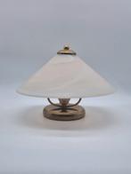 Vintage Plafondlamp Messing & Glas, Huis en Inrichting, Lampen | Plafondlampen, Ophalen of Verzenden, Gebruikt, Glas, Vintage