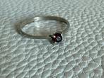 S153/Vintage 925 Minimalistisch Granaat Ring 15 3/4, Gebruikt, Verzenden, Kleiner dan 17, X