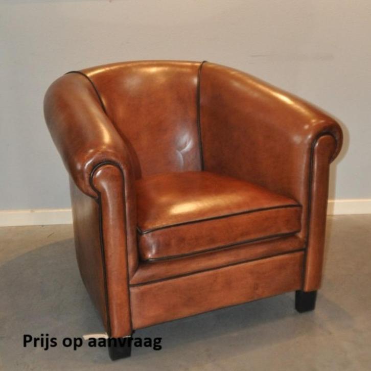 Nieuwe schapenleren fauteuils Lounge Atelier, Huis en Inrichting, Fauteuils, Nieuw, Leer, 50 tot 75 cm, 75 tot 100 cm, Ophalen