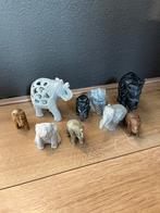 Grote set olifanten van speksteen, Verzamelen, Beelden en Beeldjes, Ophalen of Verzenden, Zo goed als nieuw, Dier