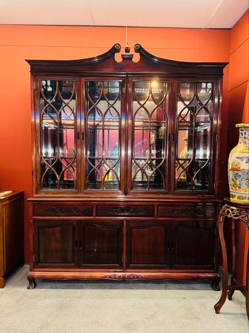 Prachtig groot wandmeubel servieskast, Antiek en Kunst, Curiosa en Brocante, Ophalen
