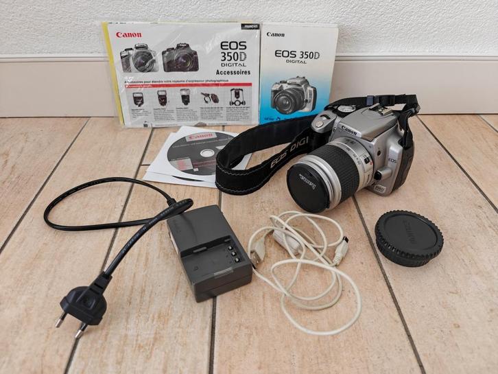 Canon EOS 350D Spiegelreflexcamera + 28-90mm lens, Audio, Tv en Foto, Fotocamera's Digitaal, Zo goed als nieuw, Spiegelreflex