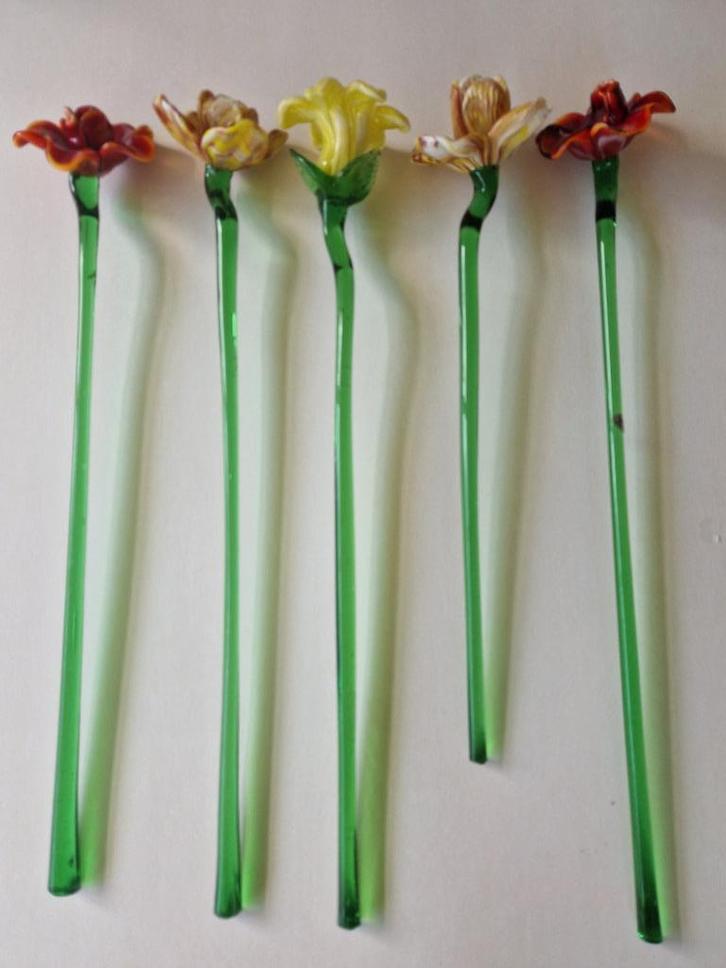5 Murano glazen bloemen., Huis en Inrichting, Woonaccessoires | Overige, Zo goed als nieuw, Ophalen of Verzenden