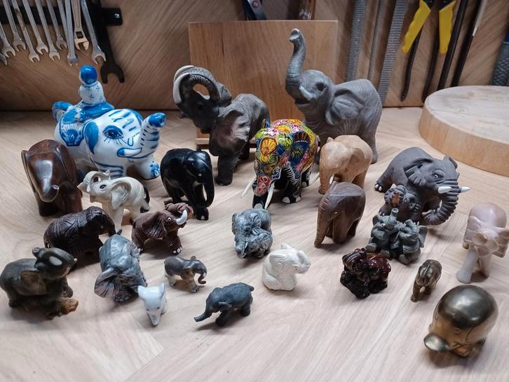 Verzameling Olifanten Beeldjes, Verzamelen, Beelden en Beeldjes, Gebruikt, Dier, Ophalen of Verzenden