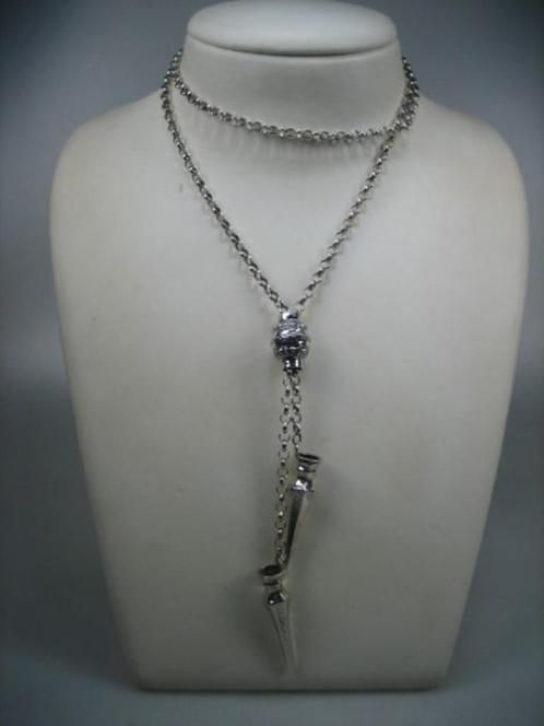 Antieke Zilveren Breidoppen met Chat Elaine tonnetje met Ja, Sieraden, Tassen en Uiterlijk, Antieke sieraden, Hanger, Zilver, Verzenden