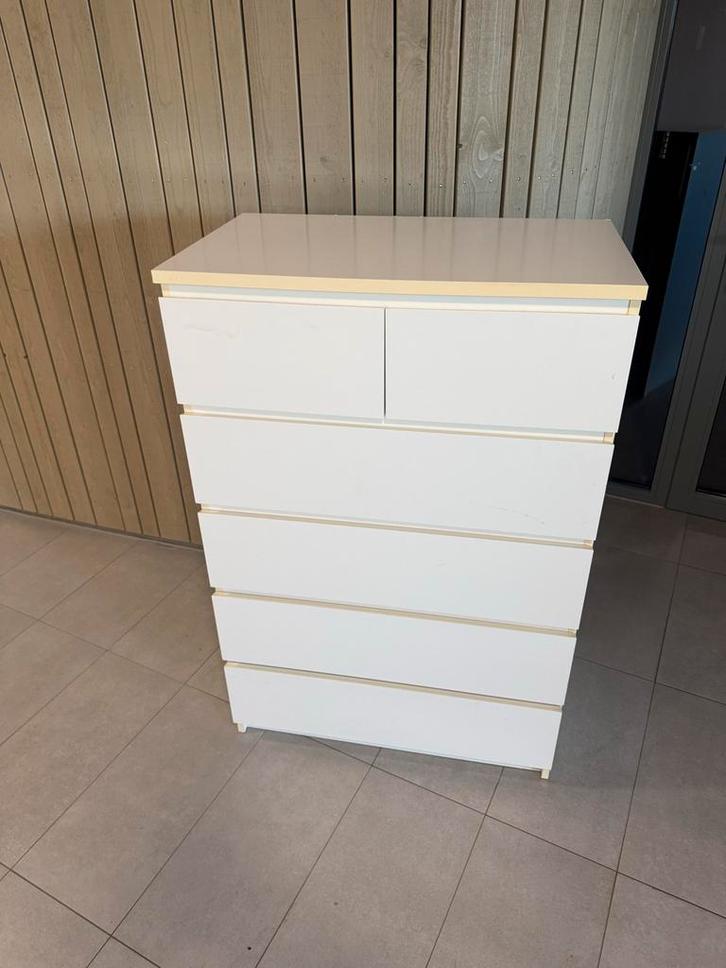 Ikea Malm Ladekast met 6 lades, Huis en Inrichting, Kasten | Ladekasten, Gebruikt, 100 tot 150 cm, 50 tot 100 cm, 25 tot 50 cm