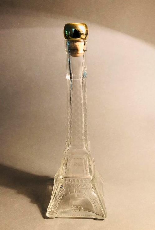 Vintage likeurfles in de vorm van de Eiffeltoren, Antiek en Kunst, Curiosa en Brocante, Ophalen of Verzenden