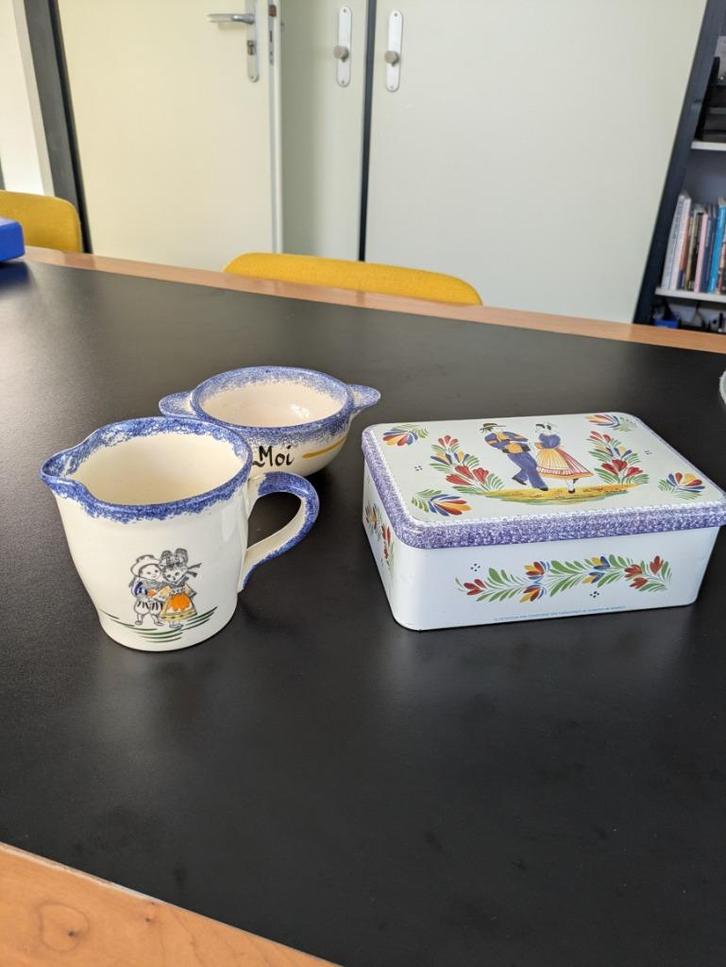 Frans aardewerk, handbeschilderd, Antiek en Kunst, Curiosa en Brocante, Ophalen of Verzenden