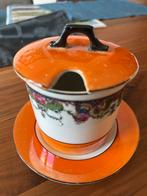 Vintage Jam Pot met Deksel, Gebruikt, Keramiek, Overige typen, Ophalen of Verzenden