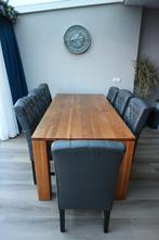 Massief Eiken Eettafel, Ophalen, Gebruikt, Eikenhout, 200 cm of meer