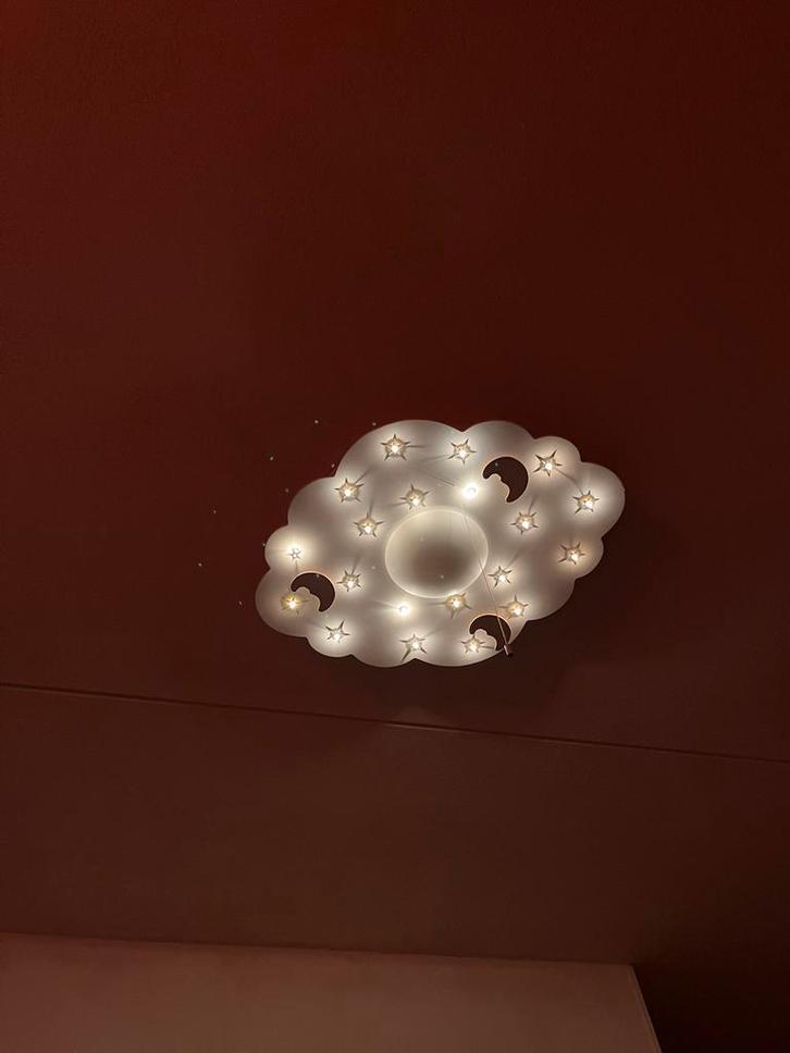 Plafonnière met 3 standen - Sterrenhemel, Huis en Inrichting, Lampen | Plafondlampen, Gebruikt, Hout, Ophalen