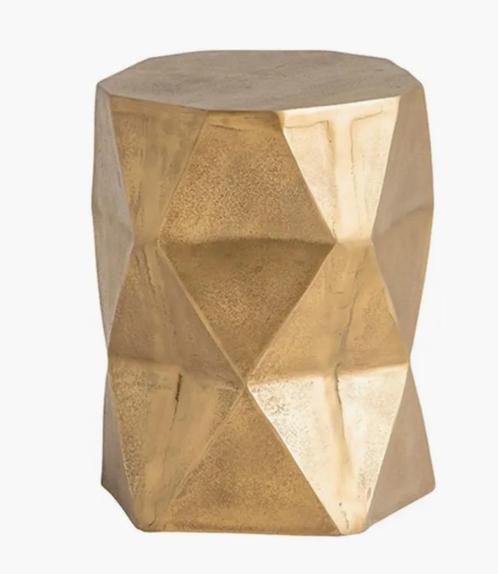Bijzettafel 3D Tabouret Goud | Ø 33 Voordeel Pakker!, Huis en Inrichting, Tafels | Bijzettafels, Nieuw, Rond, 45 tot 60 cm, Minder dan 55 cm