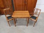 Prachtige Art Deco set, tafeltje met twee stoeltjes. Eiken., Ophalen
