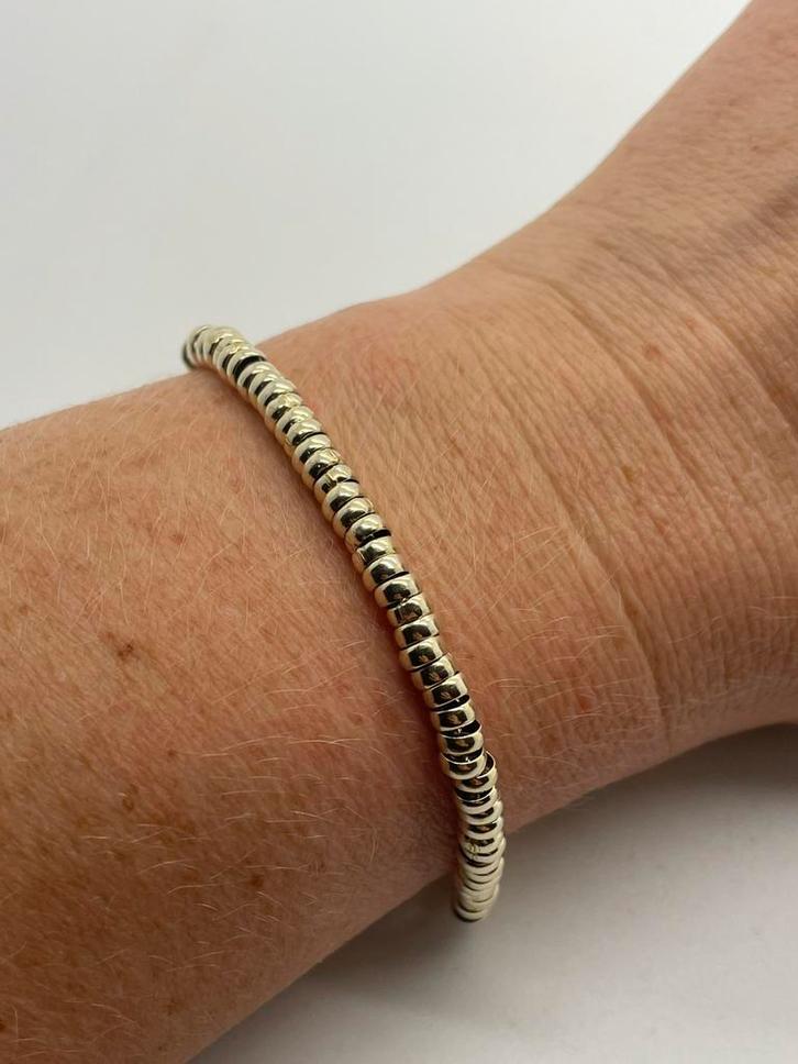 A267 Prachtige zilveren armband goudkleurig, Sieraden, Tassen en Uiterlijk, Armbanden, Zilver, Goud, Ophalen of Verzenden