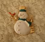 Broche sneeuwpop - sneeuwman, Overige materialen, 4 tot 7 cm, Overige kleuren, Ophalen of Verzenden