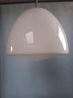 Schoollamp vintage .hanglamp witte opaline kap, Ophalen of Verzenden