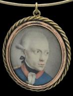 Zeldzaam 18e eeuws gouden Dubbelzijdig Memento Mori, Verzenden, Goud