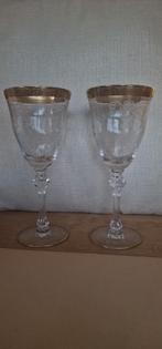 Antieke Wijnglazen met Gouden Rand, Ophalen of Verzenden