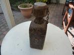 antieke met leer beklede fles, Antiek en Kunst, Ophalen of Verzenden