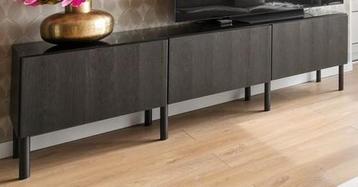 Ikea Besta tv kast zwartbruin inclusief glasplaat en pootjes