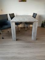 Mooie houten eettafel 90/160 grijs tel nr 0610501363, Huis en Inrichting, Tafels | Eettafels, 150 tot 200 cm, Vier personen, Rechthoekig
