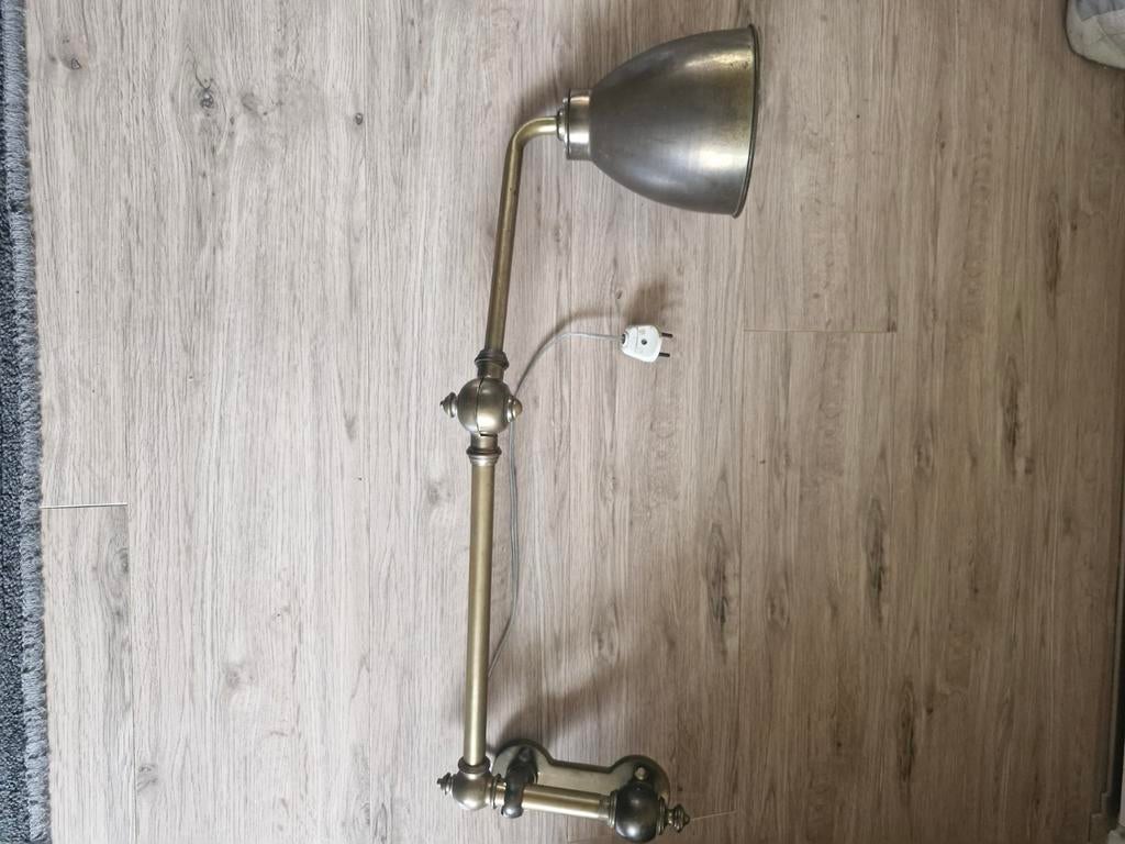 Vintage scheepslamp, antieke kaartleeslamp, massief bronzen, Ophalen of Verzenden