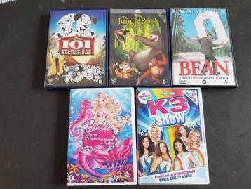 5 DVD's van Disney, K3, Barbie, Mr Bean beschikbaar voor biedingen