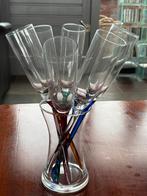 6 Champagne glazen in vaas, Ophalen of Verzenden, Zo goed als nieuw, Overige typen