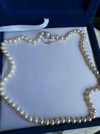 pearl necklace with 925 sterling silver clasp. length 60 cm., Verzenden, Zo goed als nieuw, Zilver, Overige materialen
