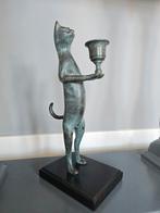 Antieke bronzen kat / kaarsenstandaard Chat Maître d'hôtel, Antiek en Kunst, Ophalen of Verzenden