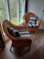 Rieten/rotan fauteuils met kussens ; 20 euro p/st, Huis en Inrichting, Fauteuils, Ophalen, Gebruikt, 75 tot 100 cm, Riet of Rotan
