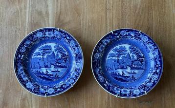 Wild Rose Petrus Regout Maastricht blauwe borden  beschikbaar voor biedingen