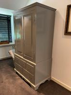 Antieke kast | tv of linnen | taupe geschilderd, Ophalen, 150 tot 200 cm, Zo goed als nieuw, Minder dan 100 cm