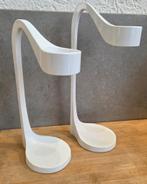 2 vintage Ikea Jatteviktig kandelaars theelichthouders, Wit, Ophalen of Verzenden, Zo goed als nieuw, Metaal
